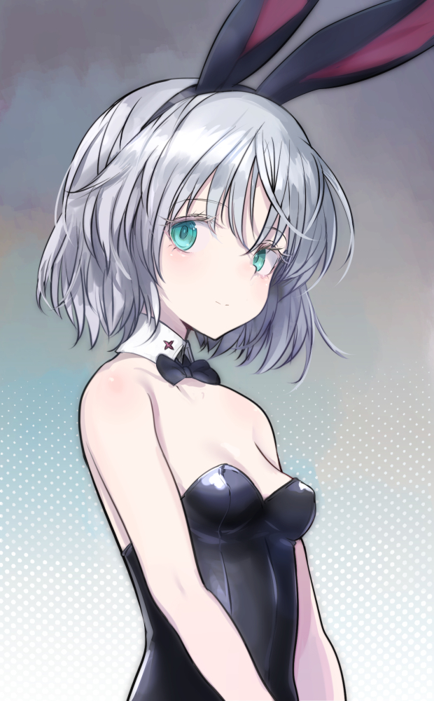 强袭魔女、世界魔女系列、萨妮娅·V·利特维亚克 1名女孩 兽耳 黑色蝴蝶结 黑色蝶形领结 黑色紧身连体衣
