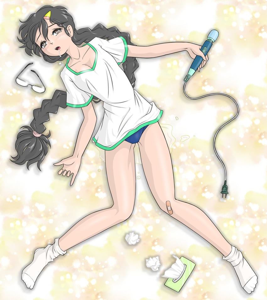 原创 1名女孩 创可贴 膝盖上的创可贴 腿上的创可贴 黑发