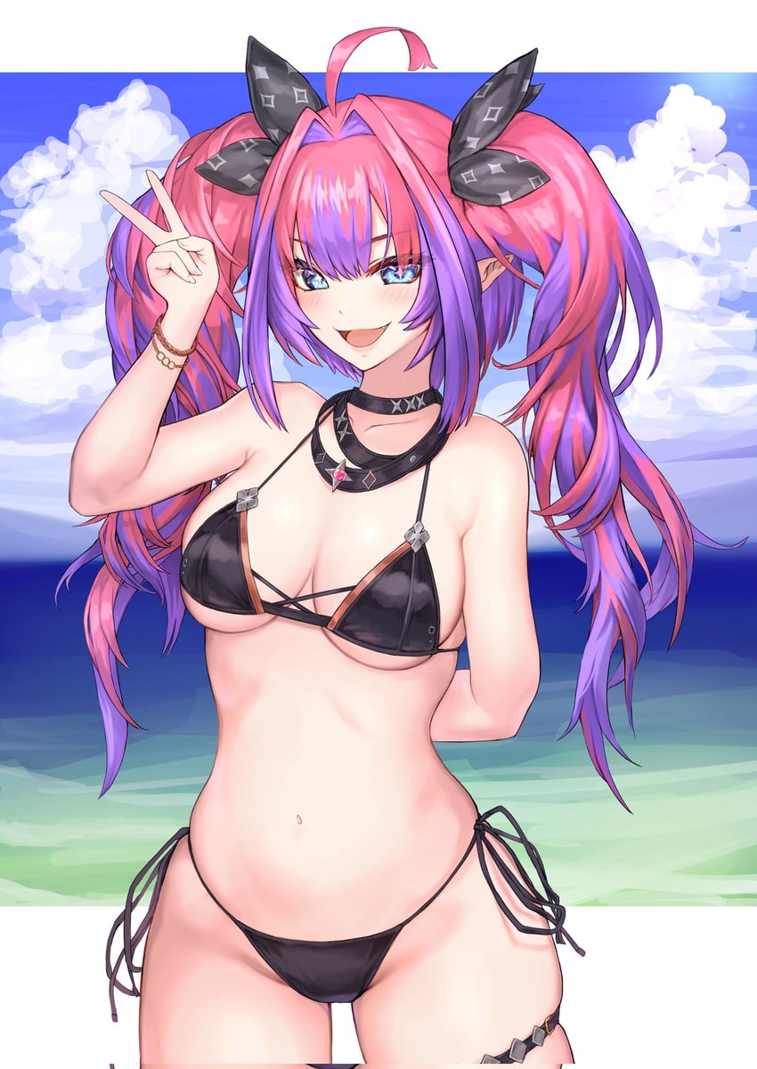 Hololive、hololive DEV_IS、Kikirara Vivi 1名女孩 呆毛 比基尼 蓝眼 乳房