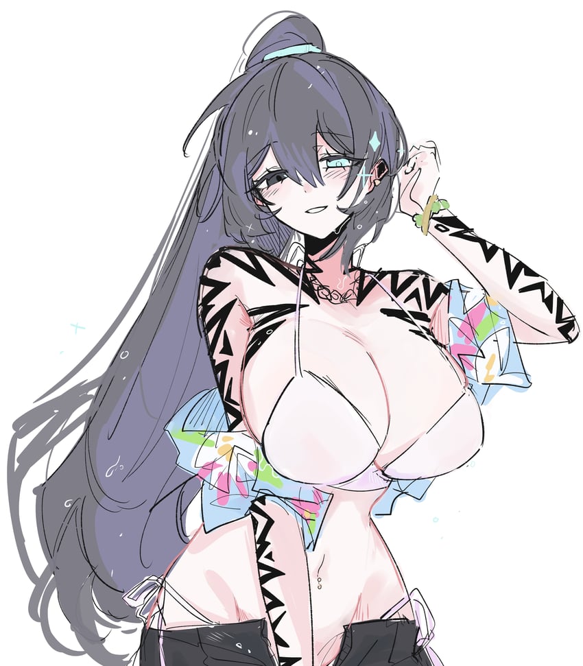 边狱公司、Project Moon、鸿璐 (Project Moon) 1名女孩 水色瞳 手臂纹身 腋窝褶皱 发情