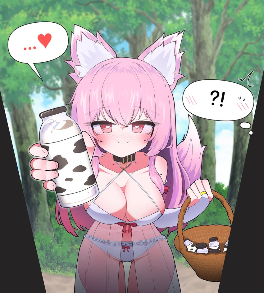 原创 !? 1名女孩 兽耳毛 兽耳 娃娃装睡衣