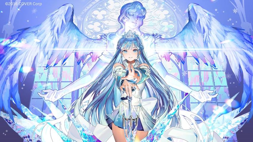 Hololive、Hololive Indonesia、Kobo Kanaeru 1名女孩 蓝眼 蓝发 长发 看向观众