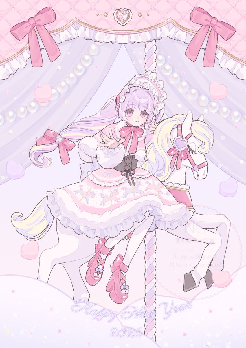 原创 1名女孩 放射线条/杂草 黑色紧身胸衣 软帽 旋转木马