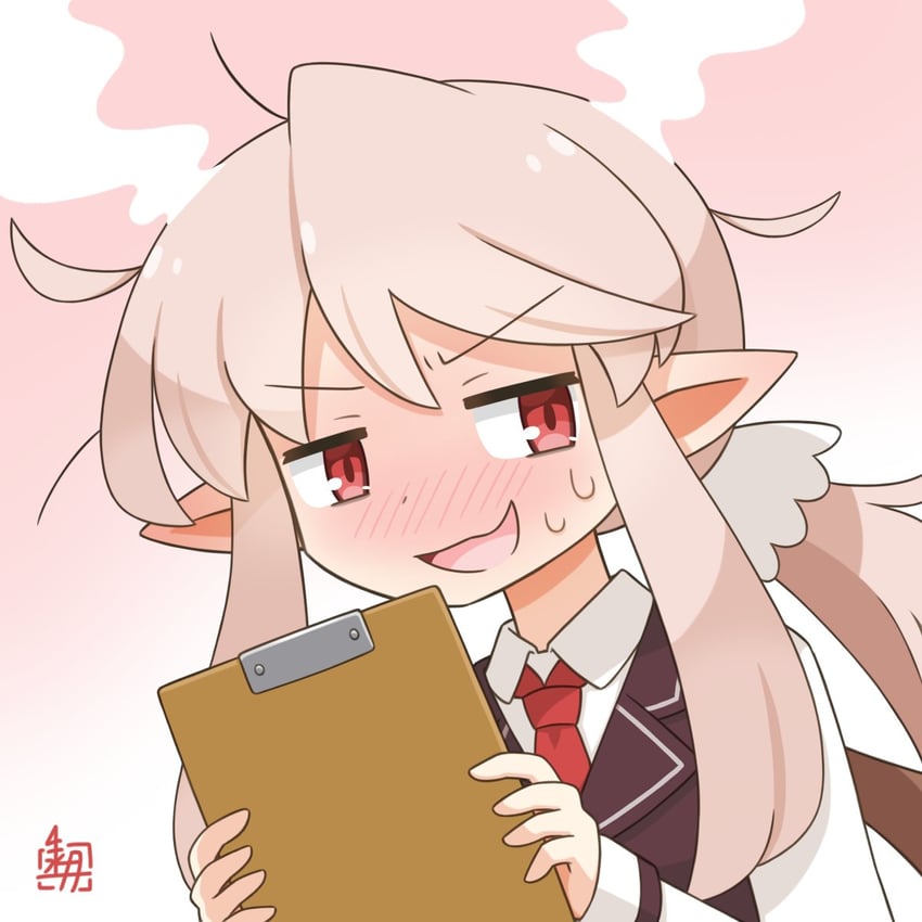 原创、艾丝塔尼亚 1名女孩 呆毛 作者标志 移开视线 脸红