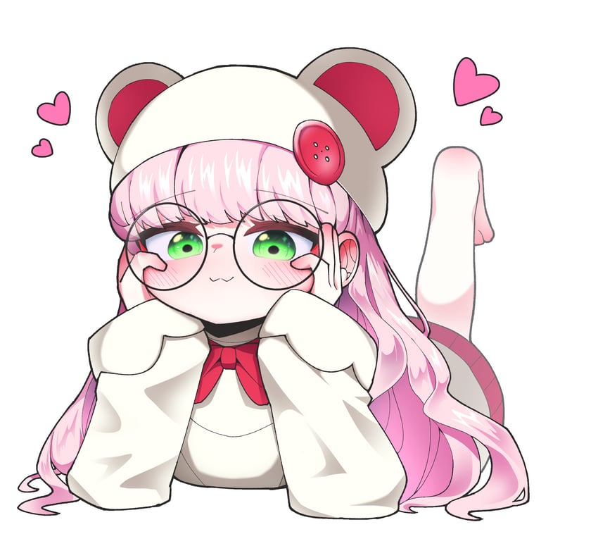 原创 1名女孩 猫脸笑 兽耳 赤脚 熊耳