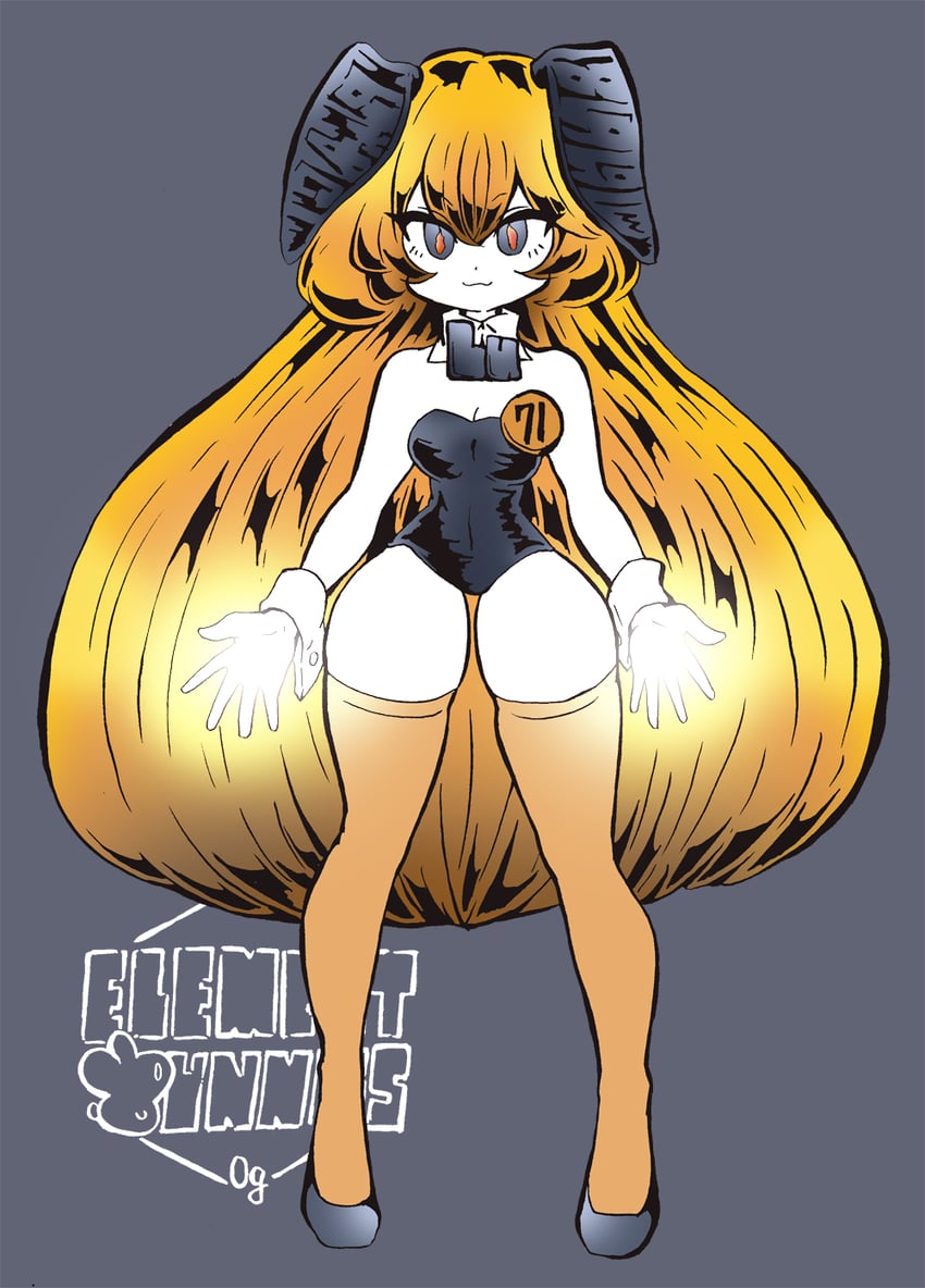 原创、lutetium bunny 1名女孩 兽耳发箍 兽耳 露肩 大蓬松发