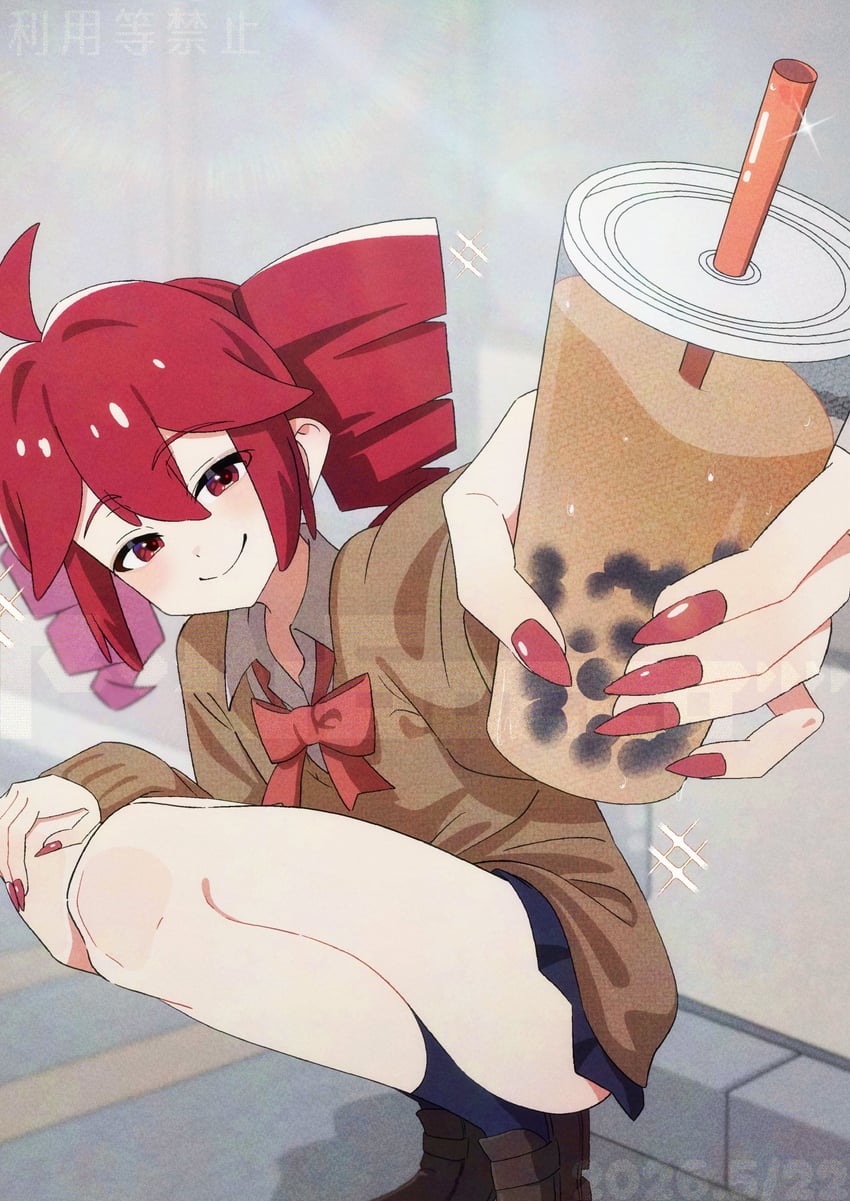 UTAU、重音Teto 1名女孩 作者名 蓝裙子 蓝袜子 蝴蝶结