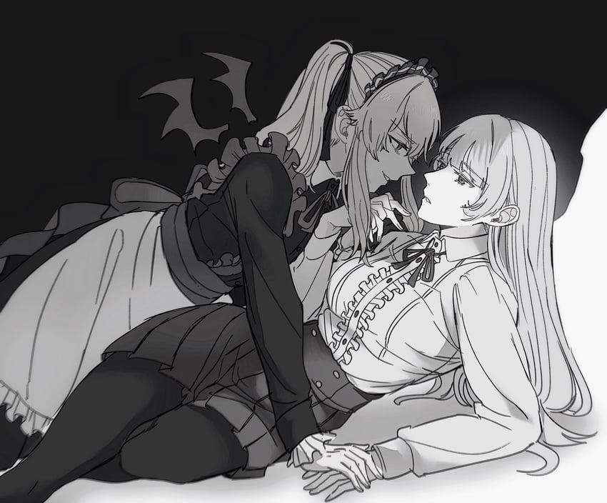 狂赌之渊、桃喰莉莉嘉、早乙女芽亚里 2名女孩 围裙 乳房 有领衬衫 恶魔翅膀