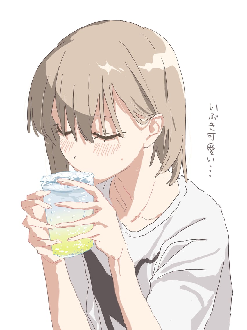神稻牡丹：醉态如百合之花、砺波伊吹 1名女孩 酒 闭眼 饮料 灰发