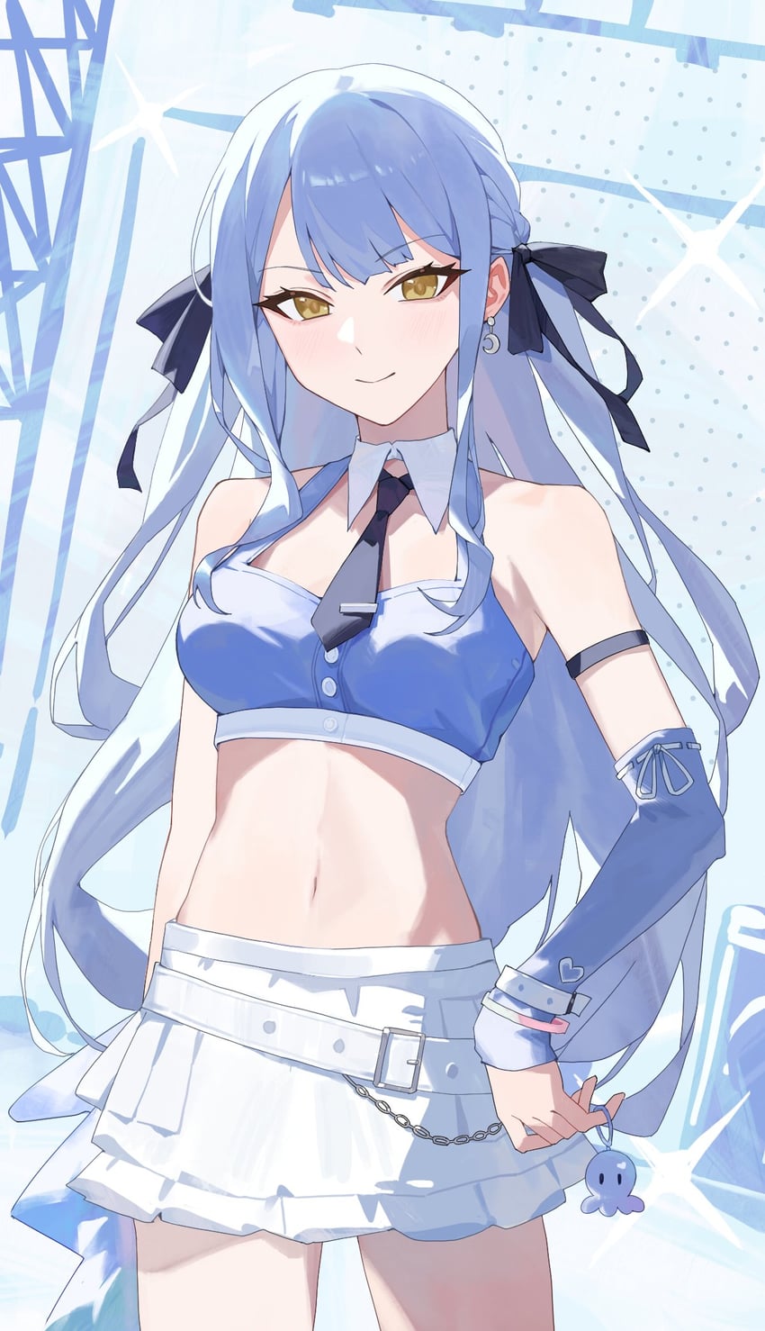 BanG Dream!、Bang Dream! It's MyGO!!!!!、丰川祥子 1名女孩 臂环 黑色领带 黑色丝带 蓝发