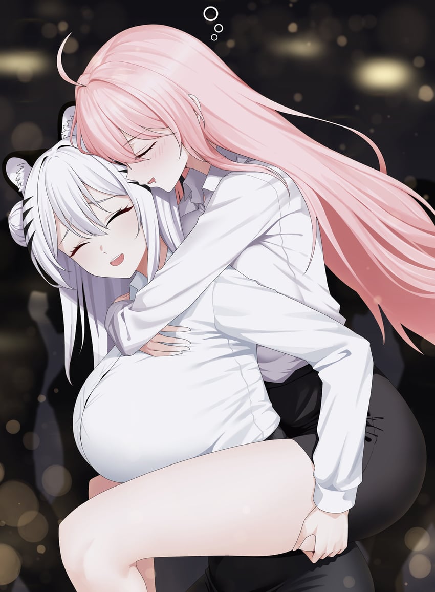 原创、saya (yampa) 2名女孩 呆毛 兽耳毛 兽耳 黑色裙子
