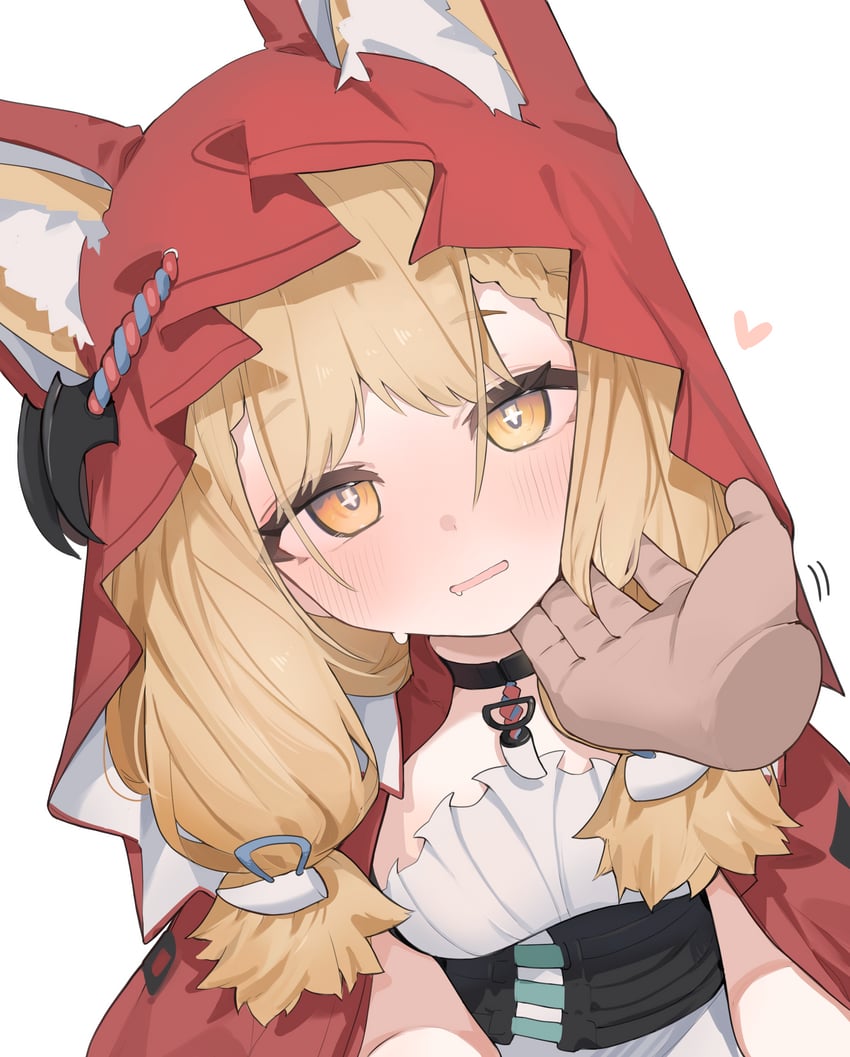 明日方舟、明日方舟：终末地、罗斯 (明日方舟) 1名女孩 兽耳毛 兽耳 黑色项圈 金发