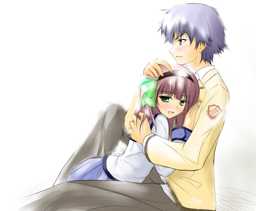 Angel Beats!、中村由利、野田 (Angel Beats!) 1名男孩 1名女孩 :D 愤怒面孔 黑色发带