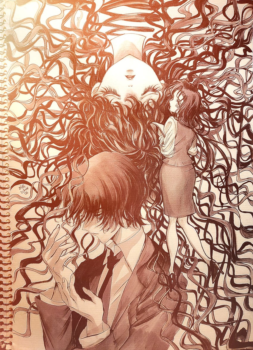 致爱丽丝 - 为了爱丽丝、hioki (for elise - elise no tame ni)、八重垣千岁 1名男孩 1名女孩 闭眼 闭嘴 有领衬衫