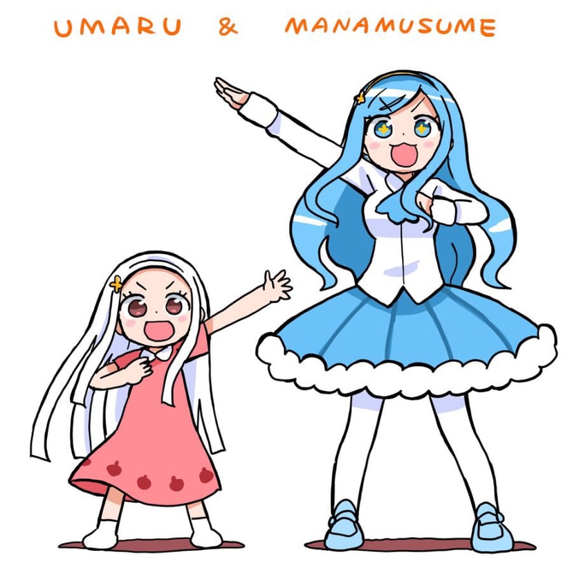boku no manamusume、sami (boku no manamusume)、橘·希尔芬福特 +_+ 2名女孩 猫脸笑 :D 举手