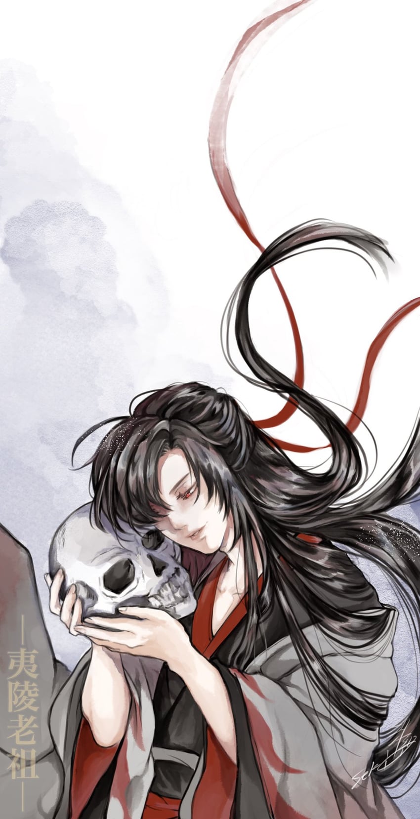 魔道祖师、魏无羡、魏无羡 (夷陵老祖) 1名男孩 中性 作者名 黑发 黑色汉服