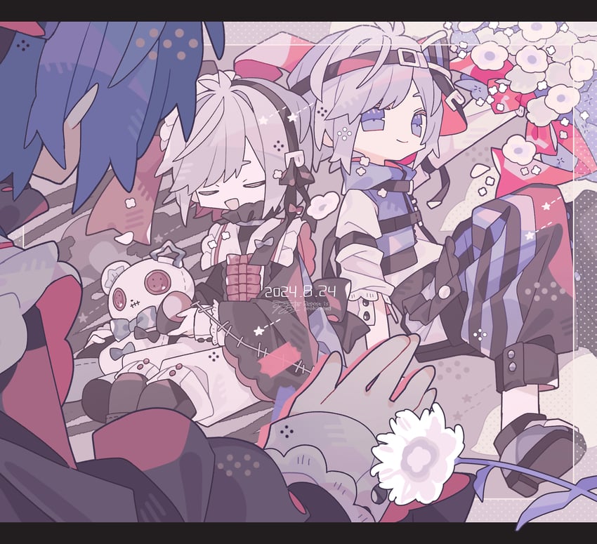 原创 1名男孩 2名女孩 :D 黑色发带 黑帽子