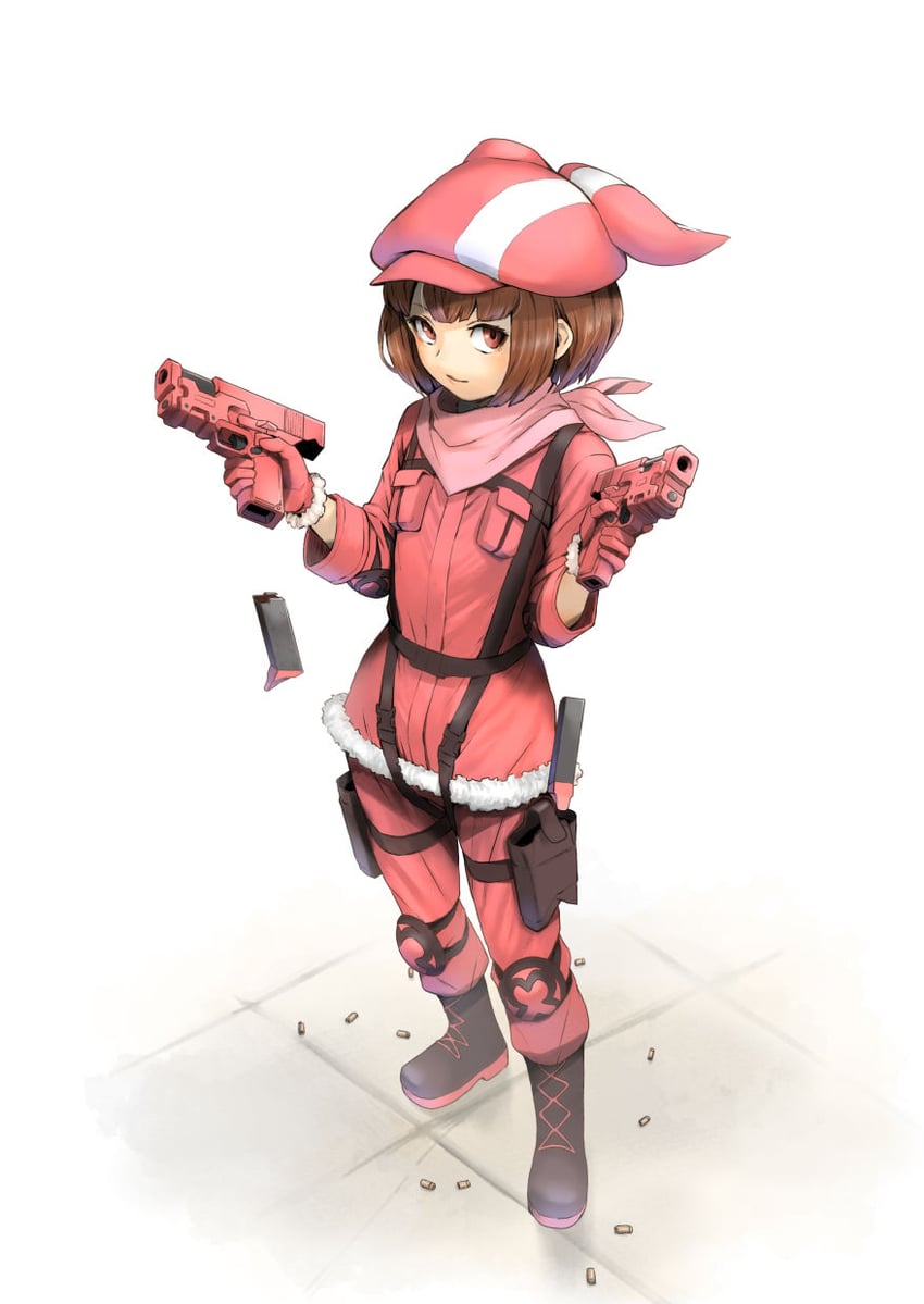 刀剑神域、刀剑神域外传：Gun Gale Online、莲 (刀剑神域外传) 1名女孩 动物帽子 头巾 腰带 黑色皮带