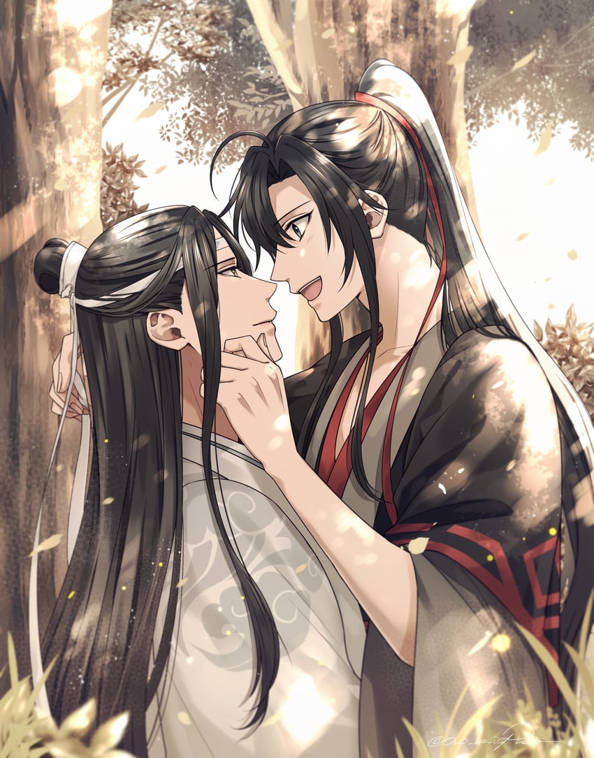 魔道祖师、蓝忘机、魏无羡 2个男孩 :D 呆毛 美少年 黑发