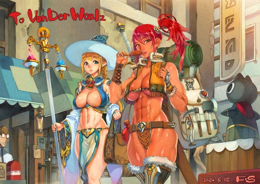 原创 2名女孩 腹肌 背包 包 金发