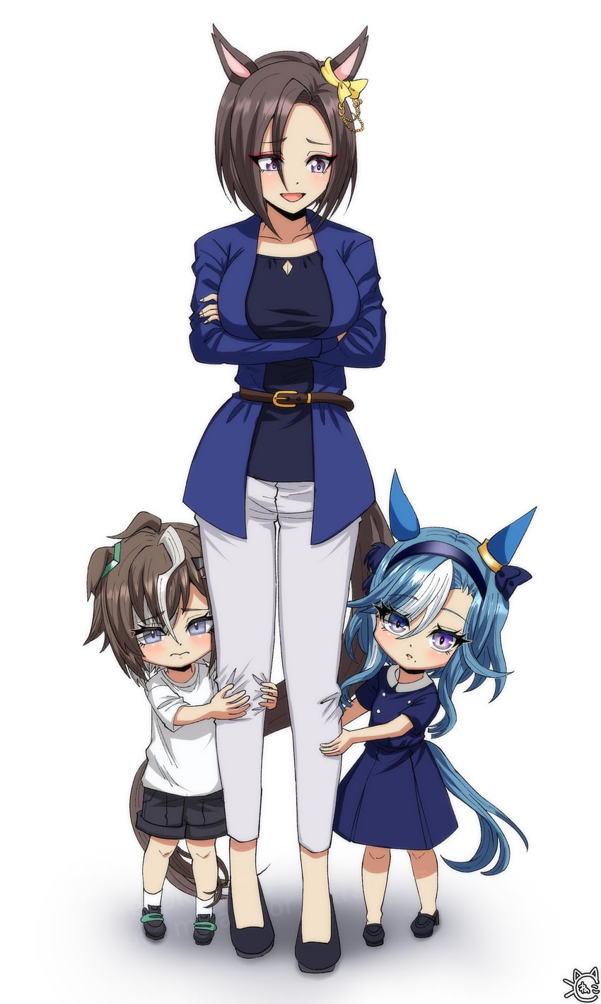 赛马娘、悦泽之韵 (赛马娘)、气槽 (私服) (赛马娘) 3人女子 幼化 呆毛 兽耳 腰带