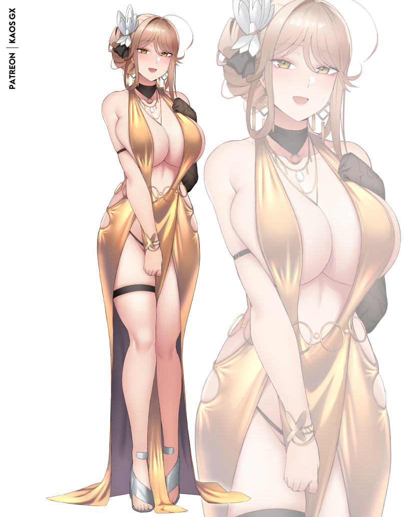 胜利女神：妮姬、艾玛、艾玛 (战术升级) (秘密疗法) (胜利女神：妮姬) 1名女孩 异色 臂带 露肩 黑色手套
