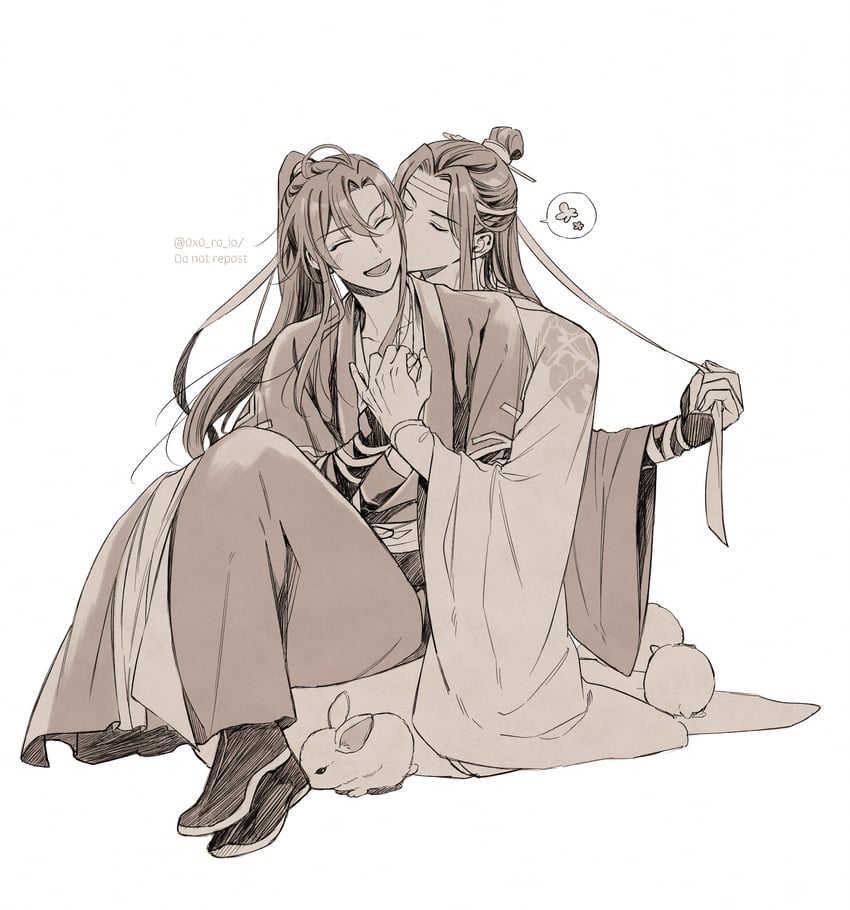 魔道祖师、蓝忘机、魏无羡 2个男孩 呆毛 动物 靴子 中国风服饰