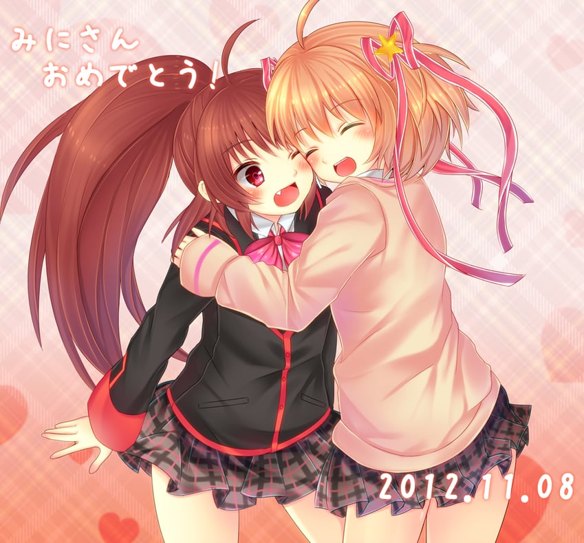 Little Busters!、神北小毬、枣铃 2012 2名女孩 :D 微笑 呆毛