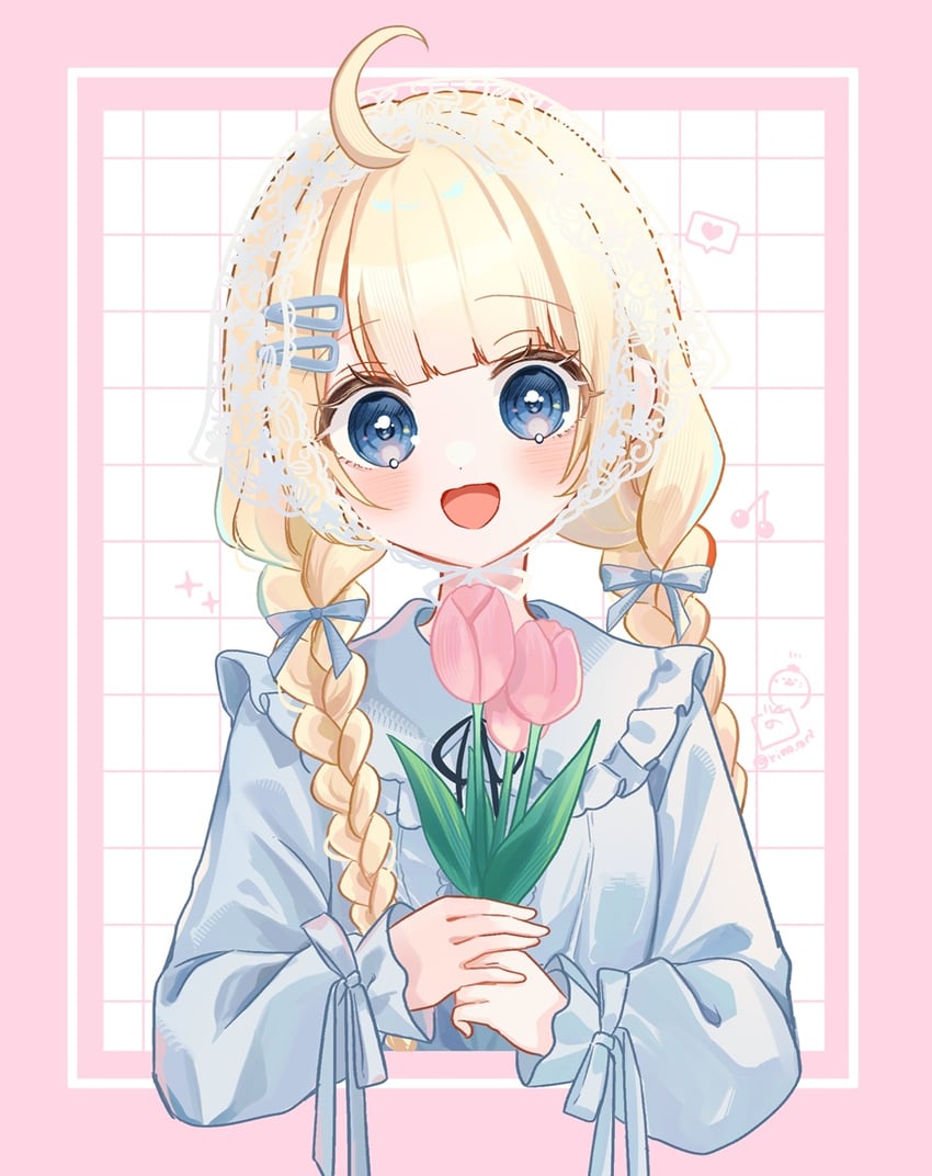 原创 1名女孩 :D 呆毛 金发 蓝眼