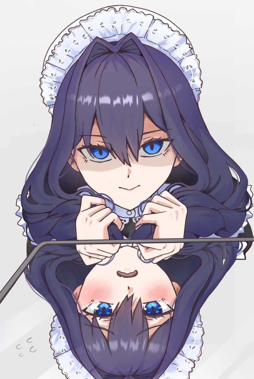 Hololive、Hololive英语、议会 (Kronii) 1名女孩 蓝眼 蓝发 脸红 辫子