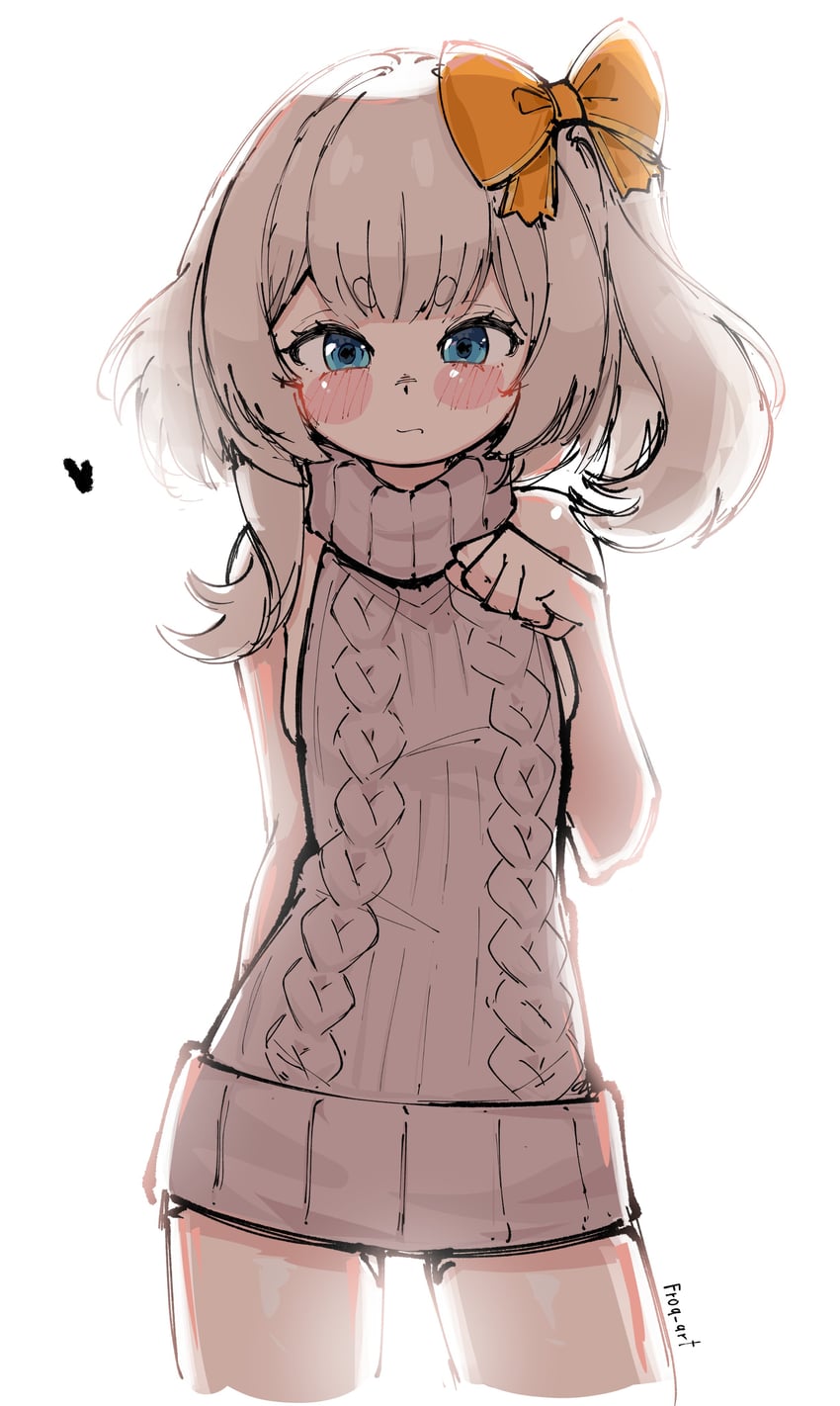 Phase Connect、MariMari (Vtuber) 1名女孩 蓝眼 腮红贴纸 蝴蝶结 闭嘴