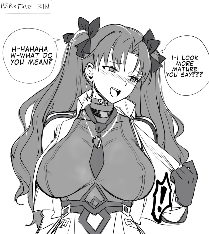 Fate/stay night、Fate系列、崩坏：星穹铁道 1名女孩 异形乳量 (大) 脸红 乳房 遮盖乳头