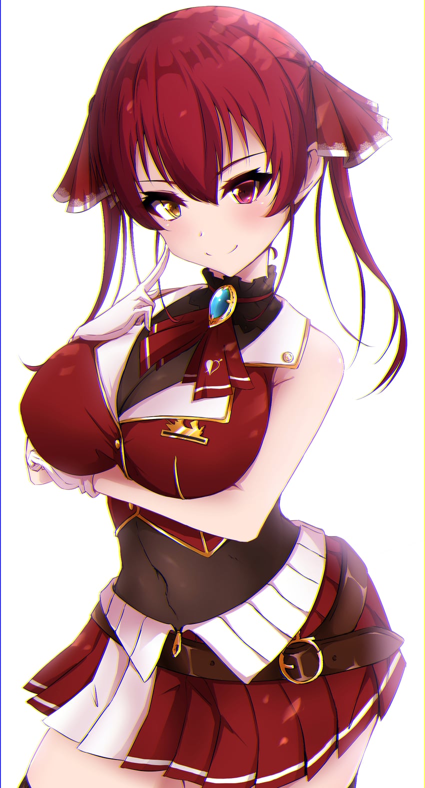 Hololive、宝钟玛琳、宝钟玛琳 (第一套服装) 1名女孩 手托胸 乳房 乳沟 闭嘴
