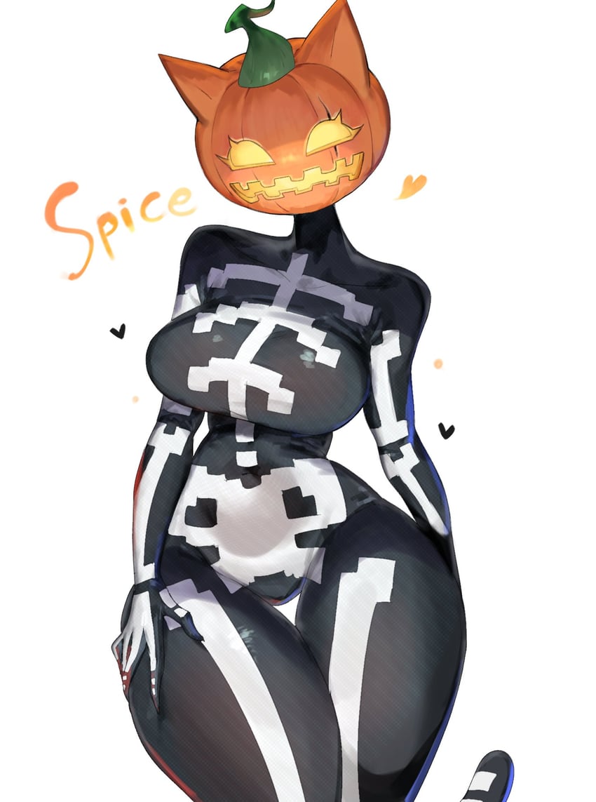 堡垒之夜、Spice (堡垒之夜) 1名女孩 兽耳 黑色连体衣 全身袜 紧身连体衣