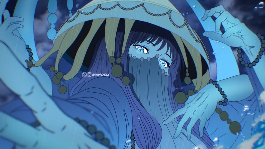 海贼王、zaza (one piece) 1名女孩 蓝眼 蓝色主题 齐刘海 手链