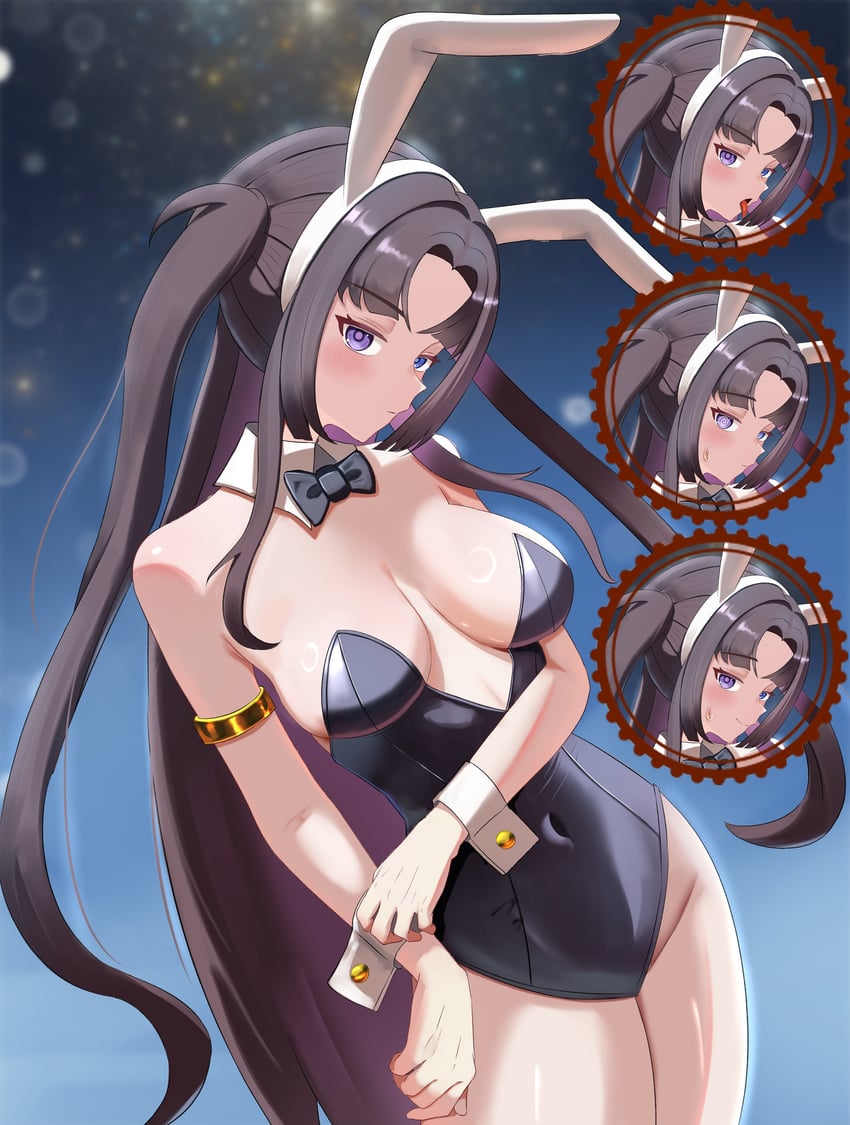 二次元插画 1名女孩 @_@ 兽耳发箍 兽耳 黑色蝴蝶结