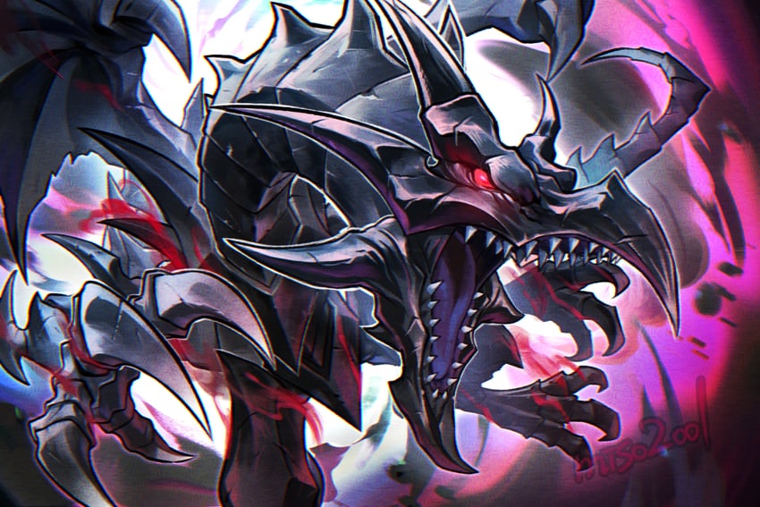 游戏王、真红眼黑龙、red-eyes black dragon exceed 黑色翅膀 龙 决斗怪兽 无人类 红眼
