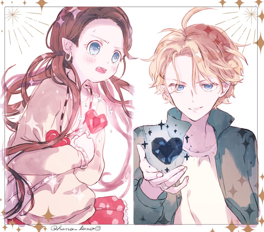 魔女的考验、巧克莉·媚儿、皮埃尔·暴风雪 1名男孩 1名女孩 金发 蓝眼 虎牙