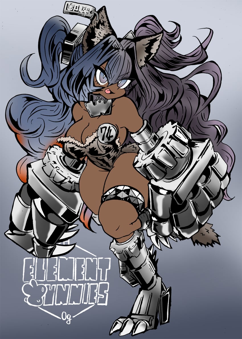 原创、tungsten bunny 1名女孩 兽耳毛 兽耳穿孔 兽耳 铠甲靴