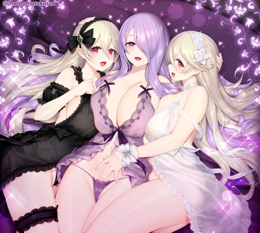 火焰纹章、火焰之纹章：if、卡米拉 (火焰之纹章) 3人女子 :D 义兄弟姐妹 非对称对接 娃娃装睡衣