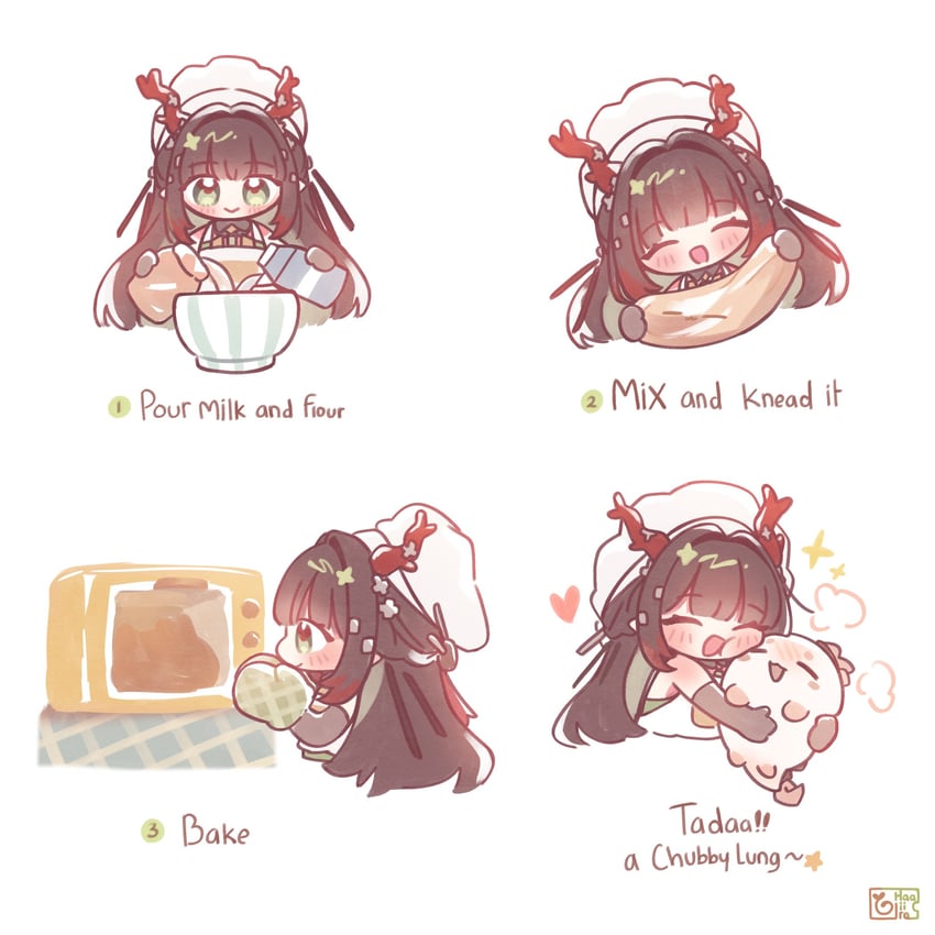 明日方舟、明日方舟：终末地、庄芳怡 (明日方舟) 1名女孩 :D 鹿角 烘焙 黑发