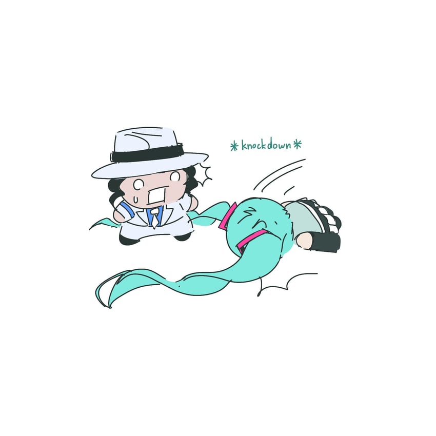 现实生活、VOCALOID、初音未来 1名男孩 1名女孩 水色发 黑发 蓝色衬衫