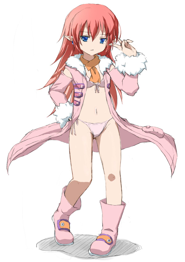 符文工房、符文工房3、托娜 1名女孩 蓝眼 靴子 胸罩 外套