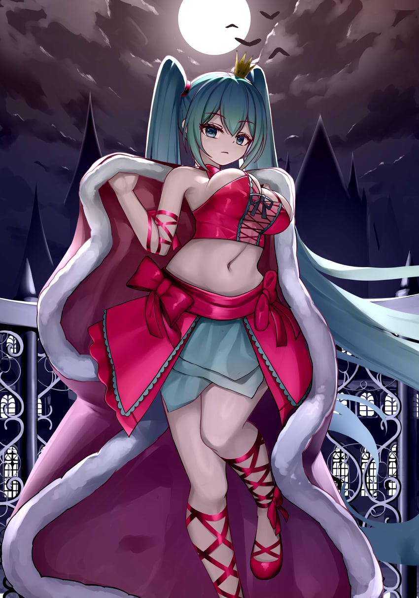 初音未来：歌姬计划系列、罗密欧与辛德瑞拉、VOCALOID 1名女孩 荒谬的长发 替换服装 水色瞳 水色发