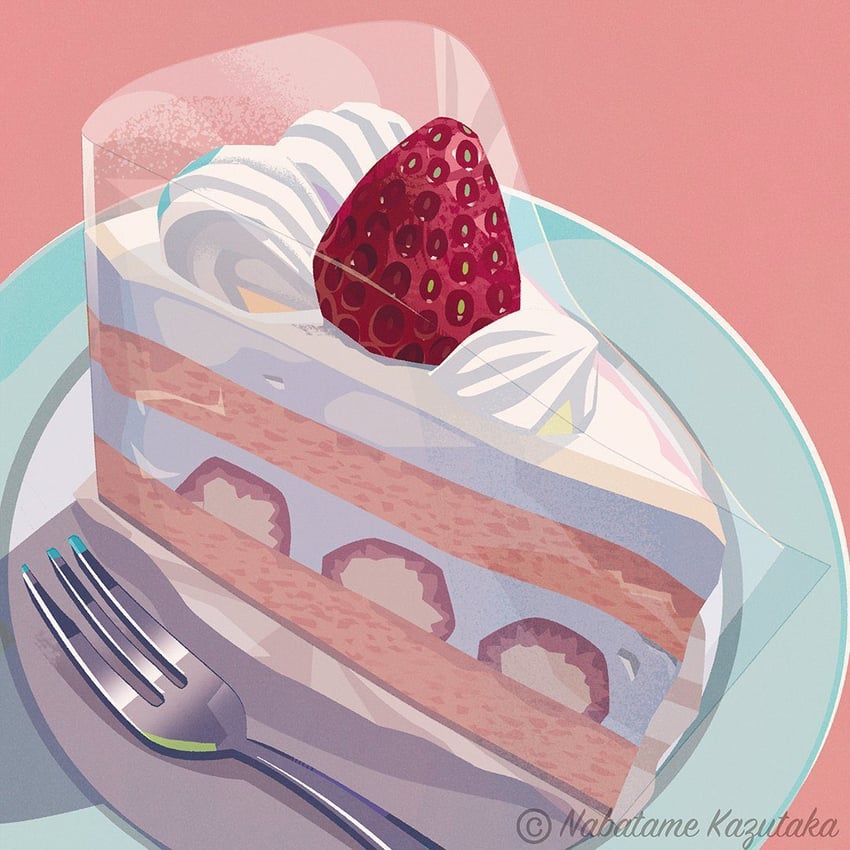 原创 作者名 蛋糕 切块蛋糕 食物 叉子