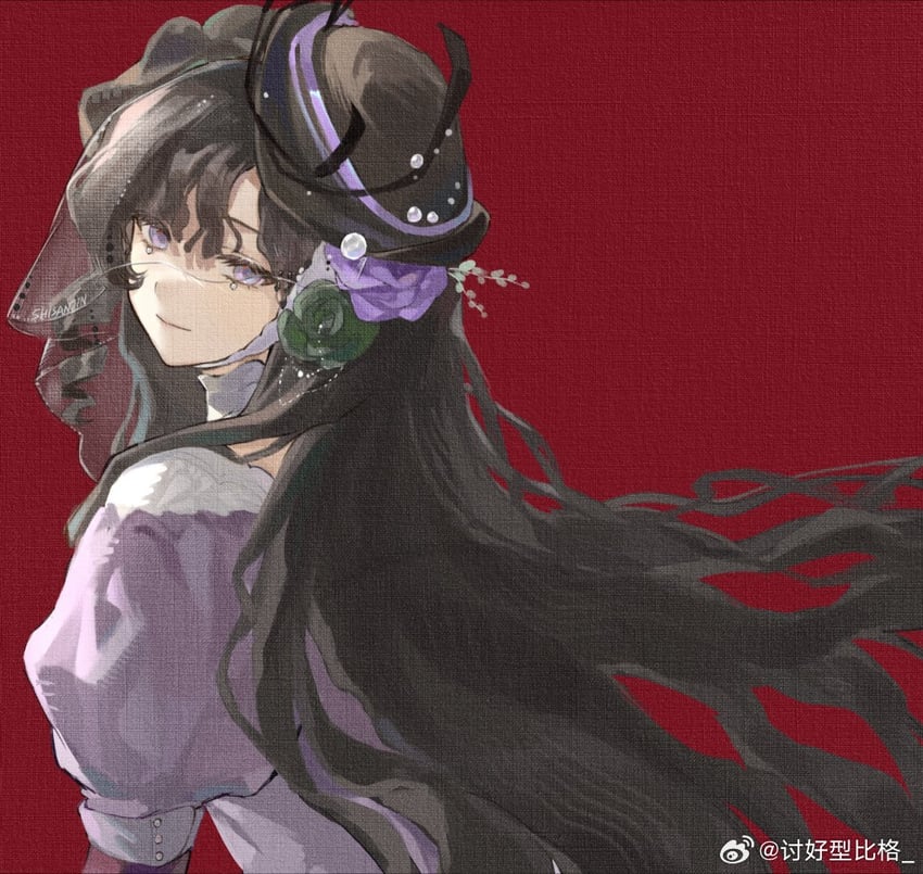 重返未来：1999、伊索尔德 (重返未来：1999) 1名女孩 黑花 黑发 黑帽子 黑玫瑰