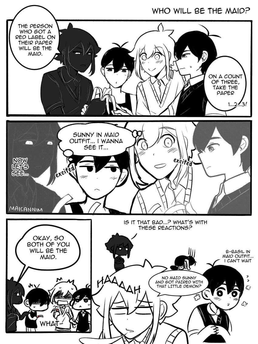 OMORI、Basil (OMORI)、Basil (OMORI) 4个男孩 :< 呆毛 作者名 脸红