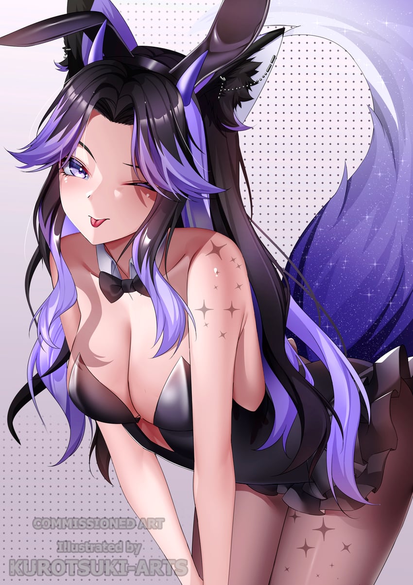 个人势虚拟主播、goka (vtuber) 1名女孩 :p 吐舌头 兽耳毛 兽耳发箍