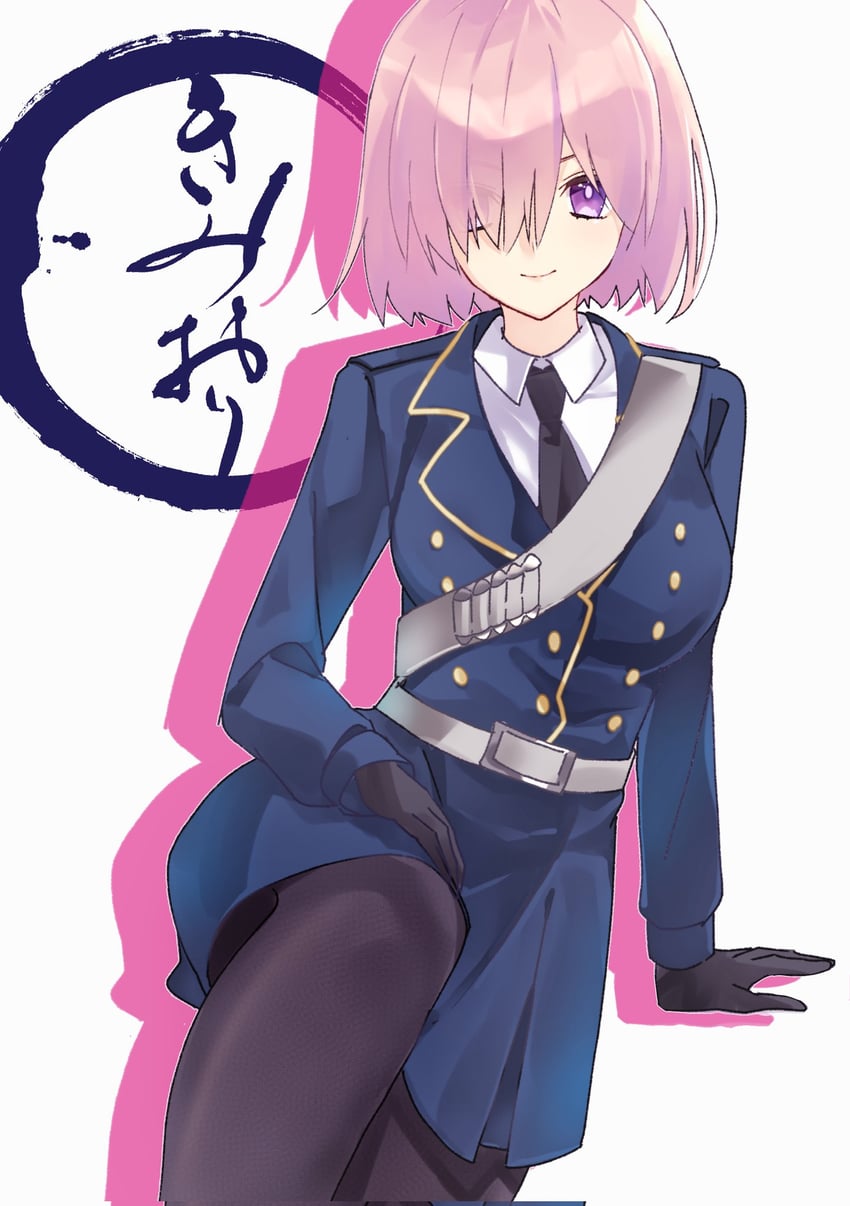 Fate/Grand Order、Fate系列、玛修·基列莱特 1名女孩 腰带 黑色手套 黑色领带 黑色连裤袜