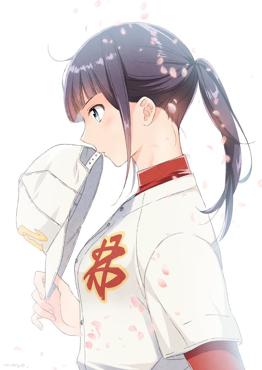 棒球大联盟2nd、佐仓睦子 1名女孩 水色瞳 棒球帽 棒球服 黑发